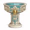 Cartoon baptismal font with holy water and design