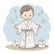 Cartoon baptismal robe with symbolic significance in Christian baptism