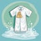 Cartoon baptismal robe with symbolic significance and usage in Christian baptism
