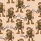 Cartoon barbarian pattern