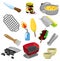 Cartoon barbeque party tool icon
