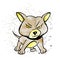 Cartoon barking dog. Vector clip art illustration