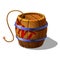 Cartoon barrel of tnt with burning wick for games.