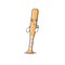 Cartoon baseball bat with the waiting character