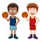 Cartoon basketball player