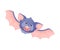 Cartoon Bat Character in Flying Pose Vector Illustration