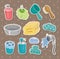 Cartoon Bathroom Equipment stickers