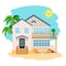 Cartoon beach house