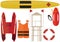 Cartoon beach rescuer color pack summer boat station help lifeguard