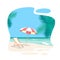 Cartoon Beach Travel Resort Background Card. Vector