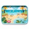 Cartoon Beachy Breeze Wallpaper with Sand, Shells, and Oceanic Elements