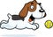 Cartoon Beagle Chasing Ball