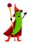 Cartoon bean or green pea pod wizard and sorcerer