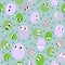 Cartoon beans seamless polka dots monsters pattern for wrapping paper and fabrics and linens and kids