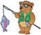 Cartoon bear fisherman