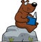 Cartoon Bear Reading