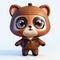 cartoon bear toy character 3D render cute puppy animal big eyes childish animated