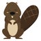 Cartoon beaver. Vector illustration of a beaver. Drawing animal for children. Zoo for kids.
