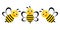 Cartoon bee collection.Honey bee set. Vector illustration.