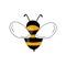 Cartoon bee mascot. A small bees flies. Wasp collection. Vector characters. Incest icon. Template design for invitation