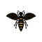 Cartoon bee mascot. A small bees flies. Wasp collection. Vector characters. Incest icon. Template design for invitation