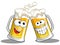 Cartoon beer mugs cheers