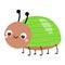 Cartoon beetle. Cute insect bug character. Vector illustration
