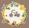 Cartoon bicycle card