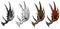 Cartoon big moose horns or antlers vector set
