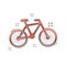 Cartoon bike icon in comic style. Bicycle sign illustration pict
