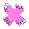 Cartoon bird animal character in math shape, cross