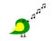Cartoon bird sings
