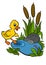 Cartoon birds for kids. Little cute duckling.