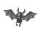 Cartoon black bat. Halloween object. Vector illustration.