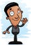 Cartoon Black Businessman Waving