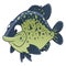 Cartoon black crappie fish