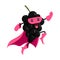 Cartoon black currant berry superhero character