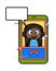 Cartoon Black Girl Video Calling on Mobile