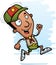 Cartoon Black Man Scout Running