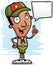 Cartoon Black Man Scout Talking