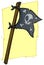 Cartoon black pirate flag with skull