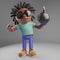 Cartoon black rastafarian man holding a bomb, 3d illustration