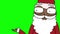 Cartoon black Santa Claus advertising free space for your text on green screen. Closeup Christmas Spirit animation. Seamless and l