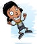 Cartoon Black Track Athlete Jumping