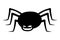 Cartoon Black And White Spider Icon Isolated