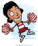 Cartoon Black Woman Cheerleader Jumping