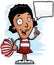 Cartoon Black Woman Cheerleader Talking