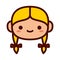 Cartoon Blonde Girl Emoji Icon Isolated