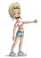 Cartoon blonde smiling girl character vector