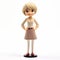 Cartoon Blonde Woman Figurine: Youthful Protagonist Inspired By Patrick Brown And Hayao Miyazaki